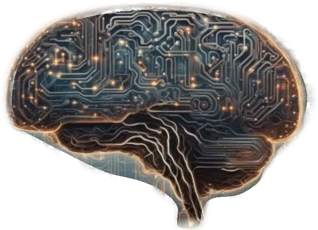 A detailed digital brain illustration used as the My Mind Is Ok brand emblem